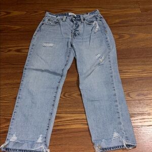 Pistola Jeans Women Size 26 Charlie High Rise Distressed Straight Leg Button Fly